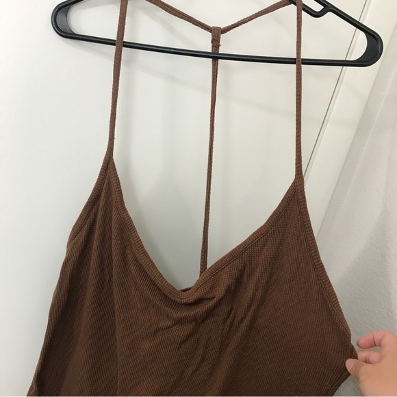 3/$15 Prettylittlething brown thermal spaghetti strap maxi dress  20 - Picture 4 of 11